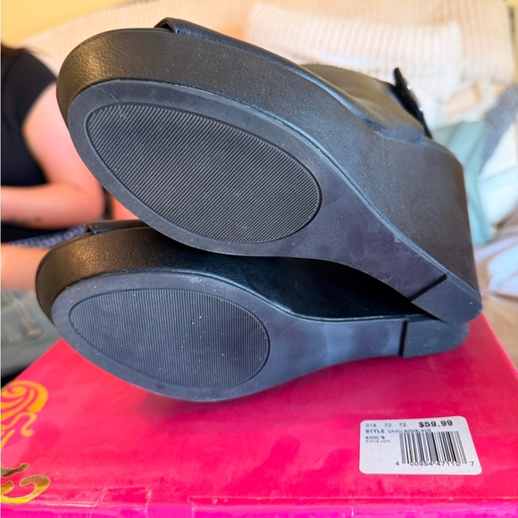 Candie's Black Peep-Toe Mule Booties - Picture 3 of 4